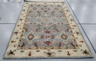 LIGHT BLUE / IVORY 5' X 8' Back Stain Rug, Reduced Price 1172721606 AN544D-5 - Image 1 of 4