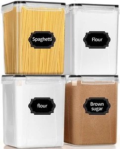 Large Airtight Food Storage Containers 5.2L / 195oz, BPA Free, 4pcs Pantry Ki... - Picture 1 of 7