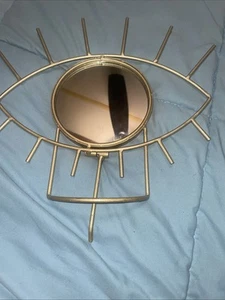 Gold Eye Shaped Table Top Mirror 11inch High By 11.5 Inch Length - Picture 1 of 3
