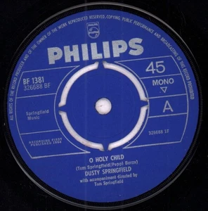 Dusty Springfield / Springfields O Holy Child / Jingle Bells 7" vinyl UK Philips - Picture 1 of 2