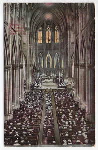 Interior St Patrick's Cathedral New York Divided Back Postcard Postmarked 1913 - Picture 1 of 2