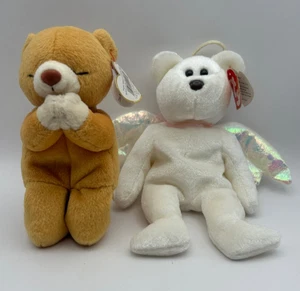 Lot of 2 Beanie Baby Hope & Halo Bears With Tags - Picture 1 of 13