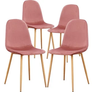 Dining Chairs Set of 4, Velvet Dining Room Seating Upholstered Armless Kitche... - Picture 1 of 8