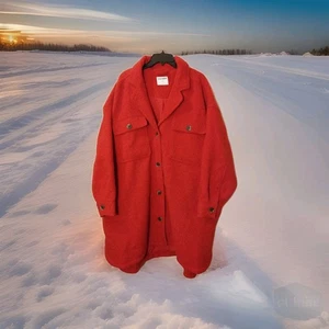 Old Navy 4x Red Pea Coat.  Pre-owned.  Excellent Condition. - Picture 1 of 19