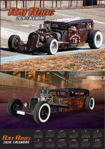 2026 RAT RODS WALL CALENDAR ford chevy dodge chrysler mopar rockabilly USA NEW - Picture 1 of 9