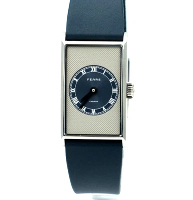 Fears Arnos Pewter Blue Rectangular Automatic Watch | 33.5mm | New | Dual Straps - Image 1 of 4