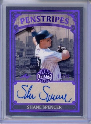 SHANE SPENCER 2025 LEAF BRONX LEGACY Yankees AUTO Signed #11/25 PENSTRIPES - Image 1 of 2