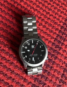 Adidas watch Black Dial Silver chain Stainless-steel Quartz 42mm Men's Watch - Picture 1 of 9