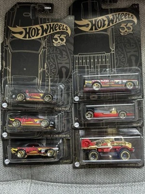 Hot Wheels 2023 55th Anniversary Pearl and Chrome Complete 6-Car Set with Chase - Image 1 of 4