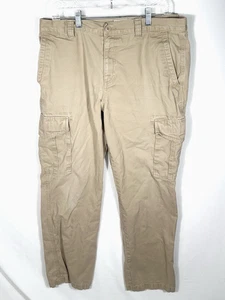 Old Navy Mens Tan Khaki Loose Fit Cargo Pants Size 34X32 100% Cotton - Picture 1 of 18