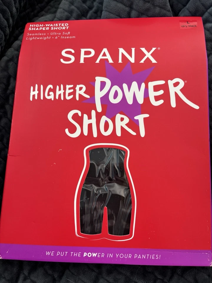 SPANX Mujer Cintura Alta Potencia Modelador Corto Negro Grande Sin Costuras NUEVO Foto 1 de 3