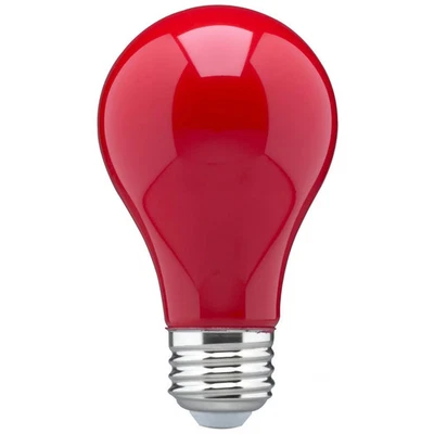 8 Watt A19 LED - Ceramic Red - Medium base - 360 deg. Beam Angle - 120 Volt - 24 - Image 1 of 4