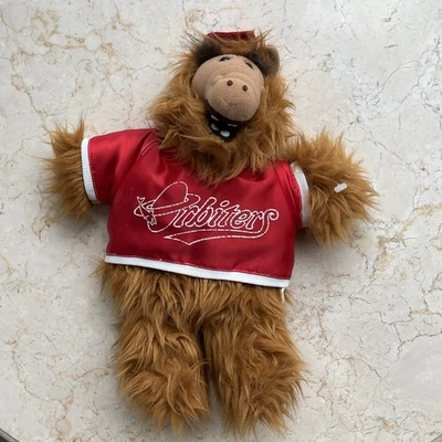 VTG ALF Plush Hand Puppet Orbiters Baseball Hat Jersey Burger King Promo 12 Inch - Image 1 of 4