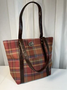 Longaberger Homestead Bolso de Mano a Cuadros Bolso de Mano Rojo Excelente Estado Usado - Imagen 1 de 16