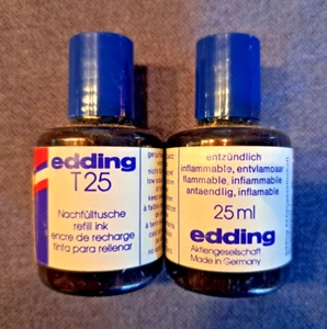 2 x Edding T25 BLUE 25ml Refill Ink/Ink for Permanent Marker - Picture 1 of 1