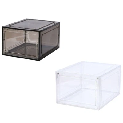 Clear Shoe Organiser for Closet Stackable Shoe Storage Box with Door - Image 1 of 4
