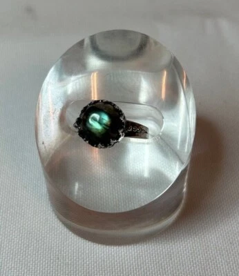 Hecho a mano Nat. Labradorita, esterl. Anillo de plata, tamaño - 6-9.  Haré tu talla. Foto 1 de 4