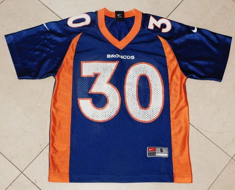 VTG TERRELL DAVIS #30 DENVER BRONCOS NFL FOOTBALL JERSEY ADIDAS SIZE SMALL Cover