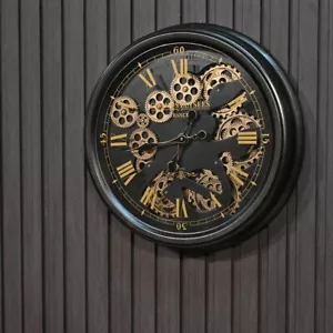 Macau Metal and PVC Large Gear Wall Clock - Picture 1 of 7