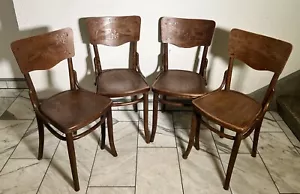 Un set di 4 sedie Thonet antiche del 1900-1920 Art Nouveau pezzo da collezione! - Foto 1 di 12