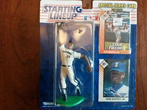 1993 Kenner Starting Lineup Ken Griffey Jr. Action Figure and Cards! - Foto 1 di 3