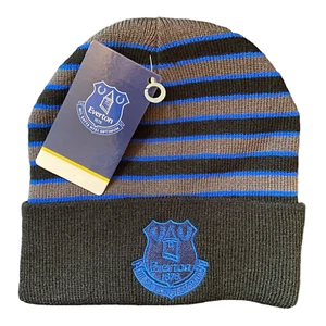 Everton FC Official Striped Bronx Beanie Hat EFC Gift