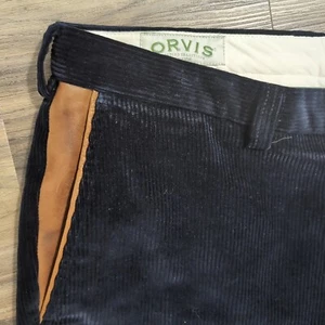 Pana Orvis Super Cords con detalle de cuero azul plisado talla 42 X 32 - Imagen 1 de 7