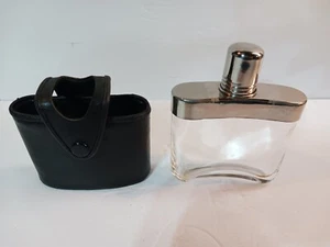 Leather Wrapped Glass Whiskey Flask Unbranded Beautiful - Picture 1 of 6