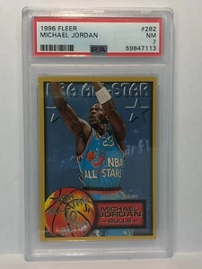 1996-97 Fleer Michael Jordan NBA All-Star #282 PSA 7 CHICAGO BULL HOF MVP LEGGENDA - Foto 1 di 2