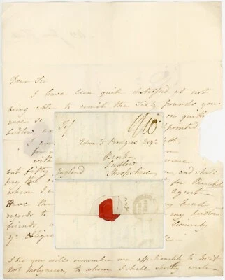 ИРЛАНДИЯ 1810 ПИСЬМО МИССИС ДЖЕЙН ХИЛЛ EDWARD PRODGERS LUDLOW + РУСАЛКА ПОЧТОВЫЙ ШТЕМПЕЛЬ - Изображение 1 из 4