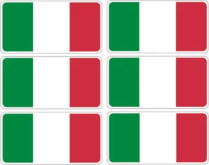 SelfAdh small ITALIAN FLAG  stickers/decals (SET OF 6) .Racecar/Cars/Boats/toys - Picture 1 of 1