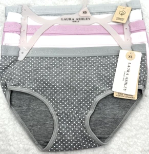 Laura Ashley Girls Panties Organic Cotton Spandex Briefs Size X-Small (4/5) 5-Pk - Picture 1 of 14