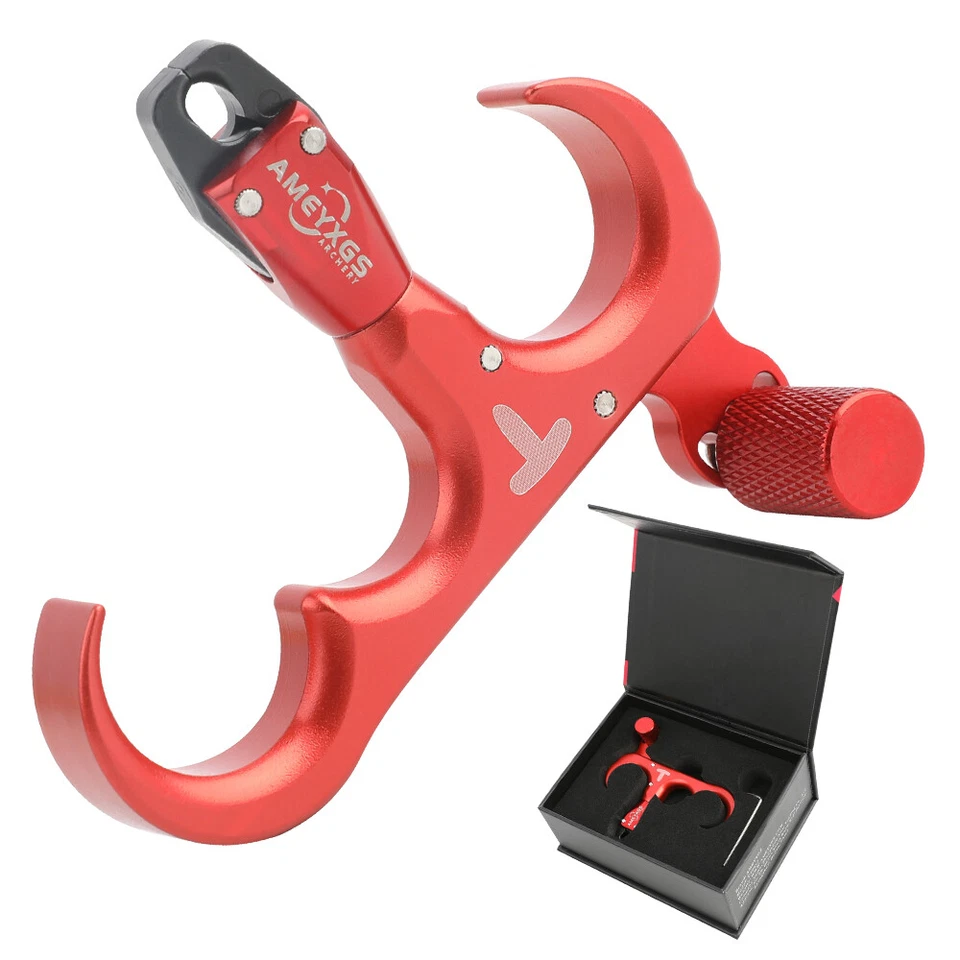 Archery Bow Release Aids 3 Finger Thumb Trigger 360° Compound Hunting Grip RH LH - Image 1 of 4