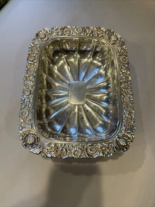 Antique Sheffield Lion Hallmark Repousse Silver Plate Floral 8” x 10” - Picture 1 of 9