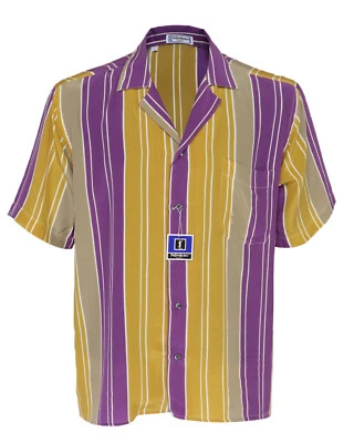 NUEVO CON ETIQUETAS Auténtica CAMISA YVES SAINT LAURENT seda pura amarillo púrpura lujo Italia 41 16 Foto 1 de 4