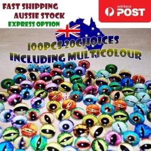6mm 8mm 10mm 12mm 15mm 20mm Glass Eyes Dragon Lizard Frog Eyeballs Mixed Sets - Picture 1 of 17