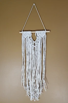Macramé bohemio hecho a mano atrapasueños decoración colgante de pared H 36 x W 13 pulgadas Foto 1 de 4