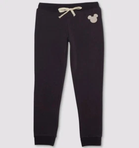 NEW DISNEY X JUNK FOOD MICKEY MOUSE BOY'S BLACK JOGGERS SWEAT PANTS XS XSMALL - Picture 1 of 1