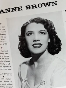 Anne Brown 1943 Booking Ad Musical Performer Concert Soprano - Picture 1 of 2