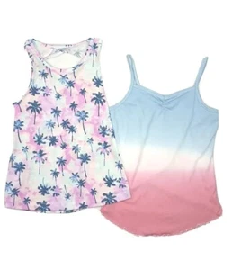 2 New SO Girls Tank Top Sky Red White and Blue  Sz Large  - Picture 1 of 5
