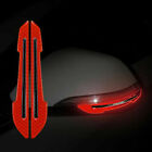 2X Carbon Fiber Red Reflective Strip Car Side Mirror Warning Sticker Accessories