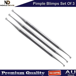 3 PCS Set Pimple Blimps Blackhead Acne Comedone Extractor Blemish Remover Tools - Picture 1 of 5