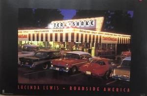 Steak N Shake Diner - ¡Póster de auto original Roadside America! ¡Raro! ¡Fuera de impresión! - Imagen 1 de 3