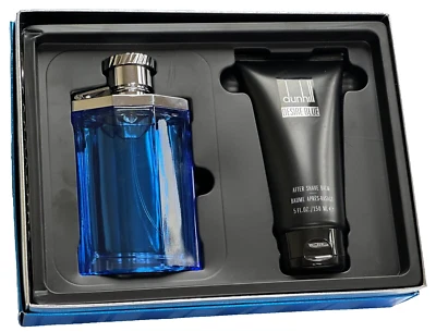 Dunhill Desire Blue Men Set de Regalo 3.4 OZ EDT Sp + 5OZ AFT BÁLSAMO Caja Dañada Foto 1 de 4