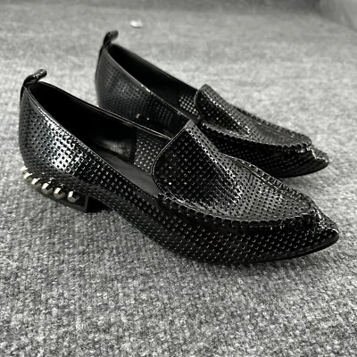 Mocasines Jeffrey Campbell Barnett negros con tachuelas para mujer talla 8 M perforados Foto 1 de 4
