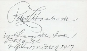 Bob Hasbrook 1916 White Sox (Dez. 1976) signierte 3x5 Karteikarte mit JSA COA - Bild 1 von 2