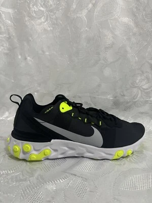 NIKE REACT ELEMENT 55 12 BQ6166 001 VOLT WOLF GRAY RENEW - Image 1 of 4