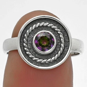 Natural Mystic Topaz 925 Sterling Silver Ring s.8 Jewelry R-1439 - Picture 1 of 5