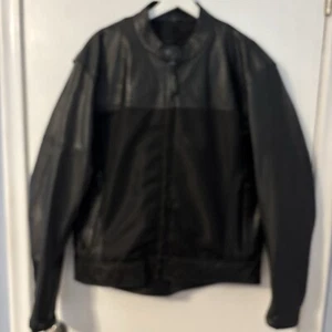 River Road Pecos Mesh Leather Motorcycle Jacket Black Men's Size 44 - Picture 1 of 13