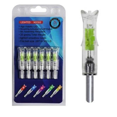 6PCS LED Lighted Nocks for Crossbow With .300/7.62mm Inside Diameter Nocks Arrow - Image 1 of 4